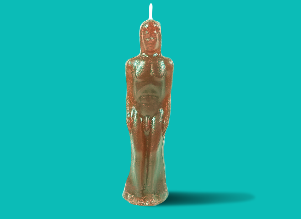 Brown Male Figure Candle