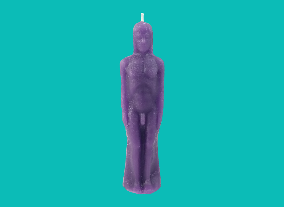 Purple Male Figure Candle