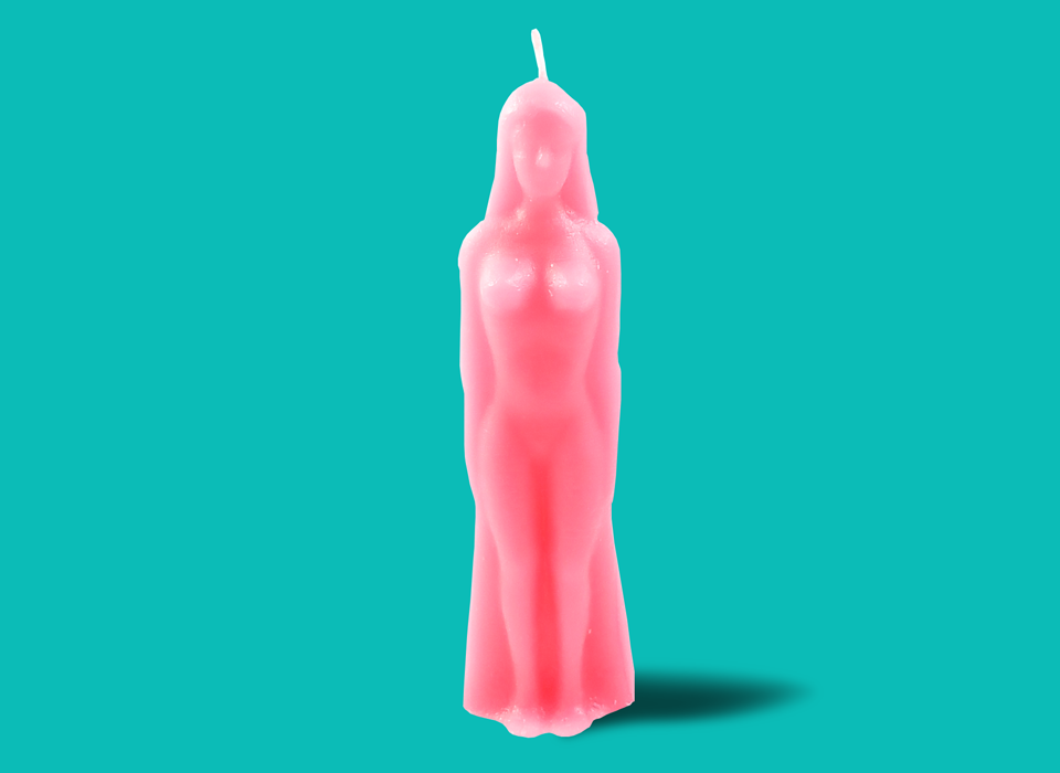 Pink Female Figure Candle